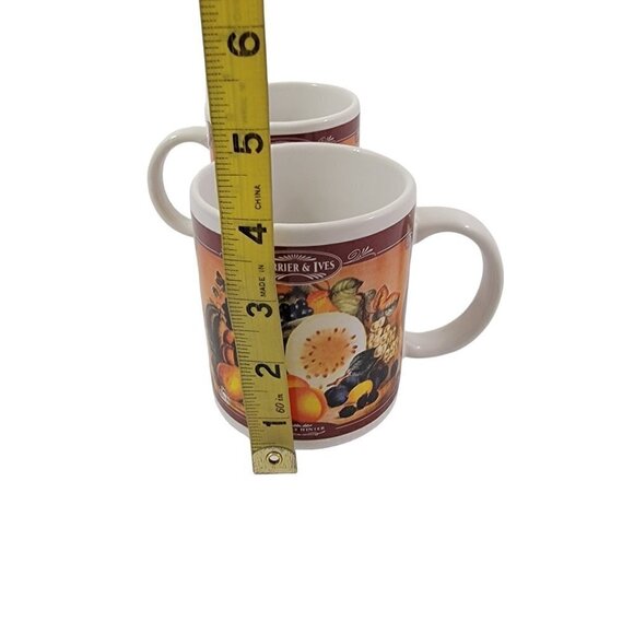 CURRIER &IVES Houston Harvest Early Winter 12 Oz Ceramic Cup Mug Fruit Graphic - Picture 7 of 16